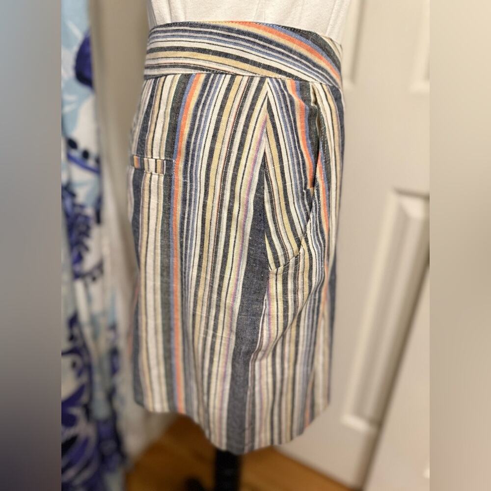 Dry Goods Fashion on Earth Y2K Stripe Mini Skirt Button Detail M Festival Boho - Picture 4 of 10